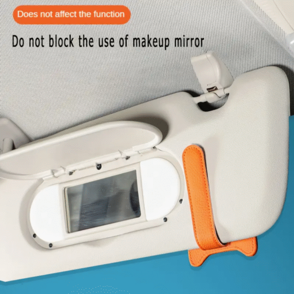 Cat Ear Faux Leather Sun Visor Organizer in Black